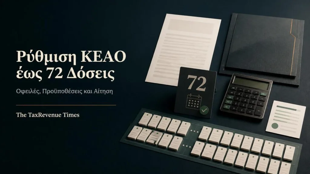 Νέα ρύθμιση οφειλών ΚΕΑΟ έως 72 δόσεις με αίτηση, πρόγραμμα μηνιαίων πληρωμών και υπολογισμό δόσης.
