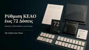 Νέα ρύθμιση οφειλών ΚΕΑΟ έως 72 δόσεις με αίτηση, πρόγραμμα μηνιαίων πληρωμών και υπολογισμό δόσης.