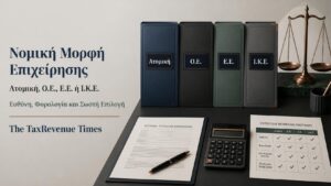Επιλογή νομικής μορφής επιχείρησης με σύγκριση ατομικής επιχείρησης, Ο.Ε., Ε.Ε. και Ι.Κ.Ε. ως προς ευθύνη και φορολογία.