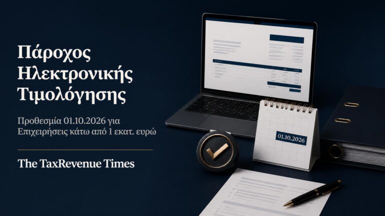 Πάροχος Ηλεκτρονικής Τιμολόγησης και προθεσμία 1 Οκτωβρίου 2026 για επιχειρήσεις με τζίρο κάτω από 1.000.000 ευρώ.