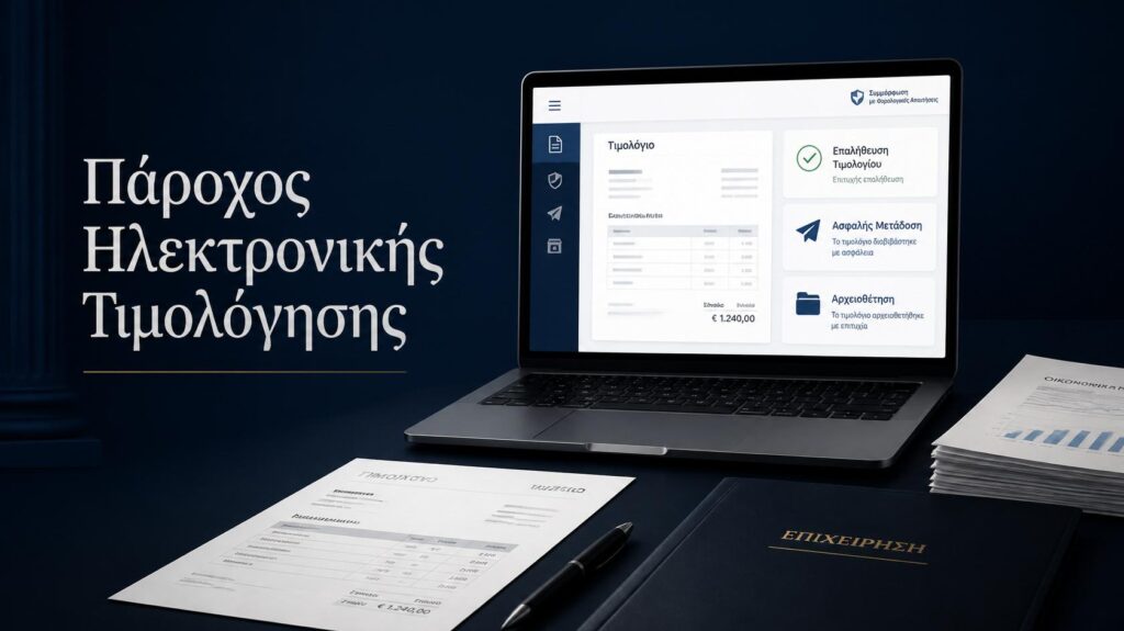 Πάροχος ηλεκτρονικής τιμολόγησης με ψηφιακό παραστατικό, αυθεντικοποίηση και διαβίβαση στοιχείων στο myDATA.
