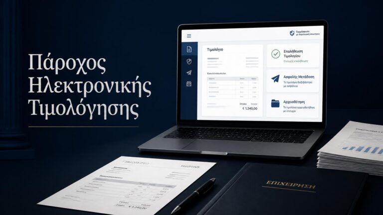 Πάροχος ηλεκτρονικής τιμολόγησης με ψηφιακό παραστατικό, αυθεντικοποίηση και διαβίβαση στοιχείων στο myDATA.