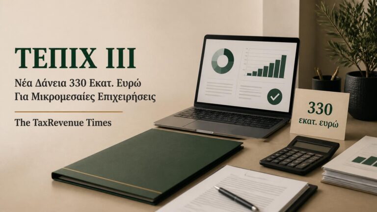 ΤΕΠΙΧ ΙΙΙ και νέα δάνεια 330 εκατ. ευρώ για τη χρηματοδότηση μικρομεσαίων επιχειρήσεων.