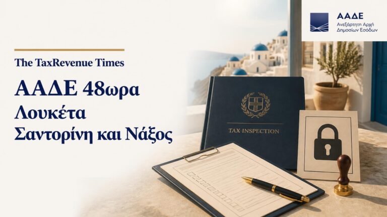 ΑΑΔΕ 48ωρα λουκέτα και πρόστιμα σε επιχειρήσεις στη Σαντορίνη και τη Νάξο για μη έκδοση αποδείξεων.