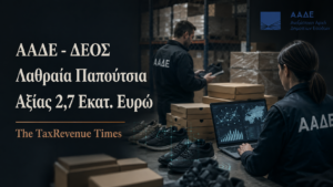 ΑΑΔΕ - ΔΕΟΣ: λαθραία παπούτσια αξίας 2,7 εκατ. ευρώ εντοπίστηκαν μέσω αλγορίθμου risk analysis και ελέγχου φοροδιαφυγής.