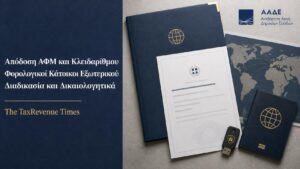 Απόδοση ΑΦΜ και κλειδαρίθμου σε φορολογικούς κατοίκους εξωτερικού για πρόσβαση στις ηλεκτρονικές φορολογικές υπηρεσίες στην Ελλάδα.