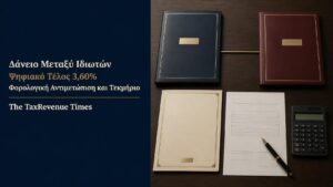 Δάνειο μεταξύ ιδιωτών με ιδιωτικό συμφωνητικό, ψηφιακό τέλος συναλλαγής 3,60% και φορολογική αντιμετώπιση του τεκμηρίου για δανειστή και δανειολήπτη.