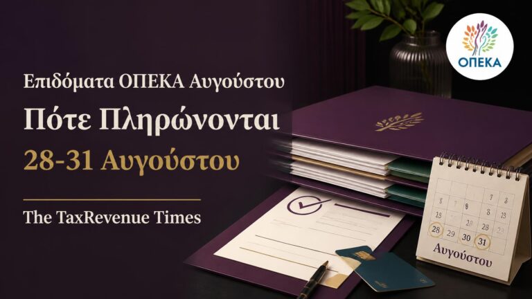Επιδόματα ΟΠΕΚΑ Αυγούστου με πληρωμή στις 31 Αυγούστου και διαθεσιμότητα χρημάτων από 28 Αυγούστου.