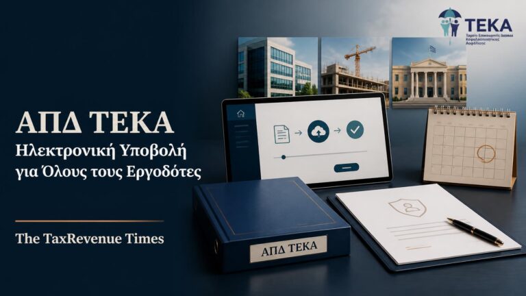 Ηλεκτρονική υποβολή ΑΠΔ ΤΕΚΑ για κοινές επιχειρήσεις, οικοδομοτεχνικά έργα και εργοδότες του Δημοσίου.