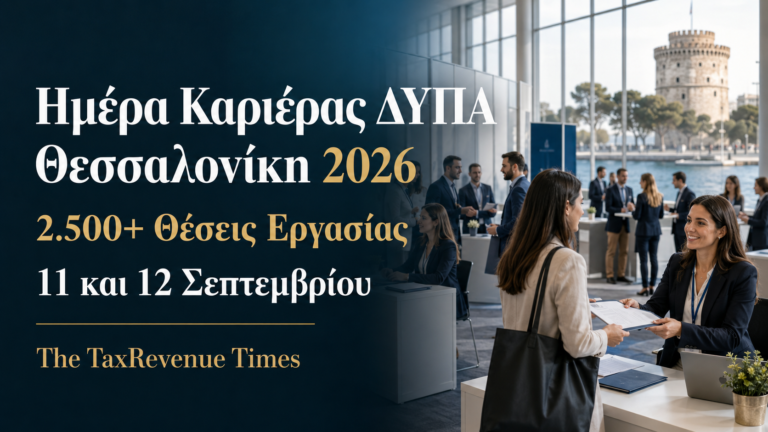Ημέρα Καριέρας ΔΥΠΑ Θεσσαλονίκη 2026 με περισσότερες από 2.500 θέσεις εργασίας στις 11 και 12 Σεπτεμβρίου.