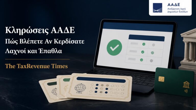 Κληρώσεις ΑΑΔΕ και έλεγχος για το αν κερδίσατε, τους διαθέσιμους λαχνούς και τα χρηματικά έπαθλα.