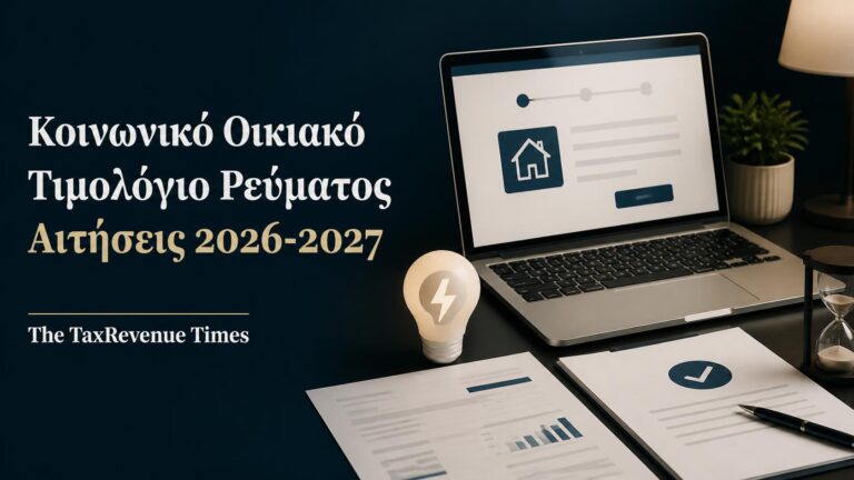 Κοινωνικό Οικιακό Τιμολόγιο Ρεύματος 2026-2027 με άνοιγμα αιτήσεων και θεσμική απεικόνιση ηλεκτρονικής διαδικασίας.