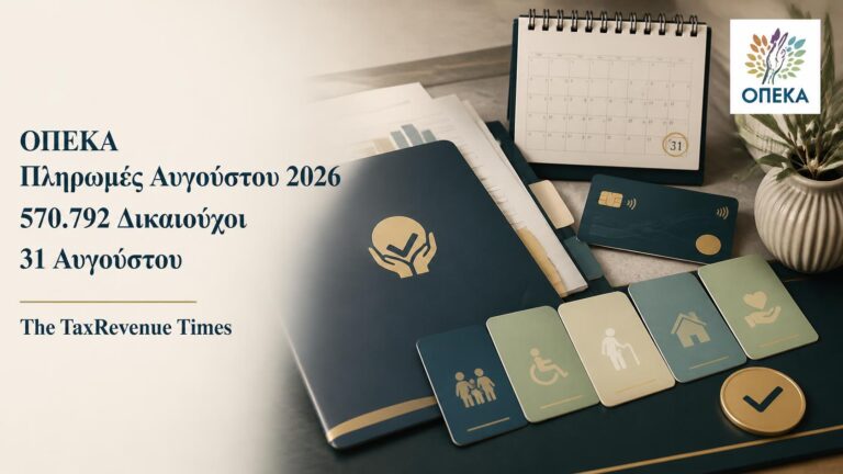 ΟΠΕΚΑ πληρωμές Αυγούστου 2026 σε 570.792 δικαιούχους στις 31 Αυγούστου για επιδόματα και παροχές.