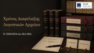 Χρόνος διαφύλαξης λογιστικών αρχείων επιχειρήσεων μετά τον ν. 5104/2024 και την απόφαση ΔΕΔ 1064/2025.
