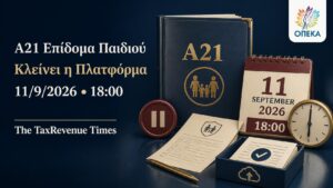 Α21 Επίδομα Παιδιού με προσωρινό κλείσιμο της πλατφόρμας στις 11 Σεπτεμβρίου 2026 στις 18:00 για αιτήσεις και εκκρεμή δικαιολογητικά.