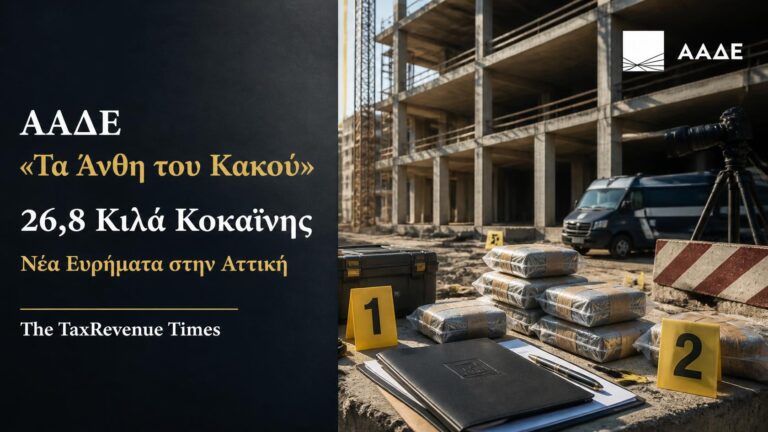 ΑΑΔΕ και επιχείρηση «Τα Άνθη του Κακού» με νέα ευρήματα 26,8 κιλών κοκαΐνης σε υπό ανέγερση οίκημα στην Αττική.