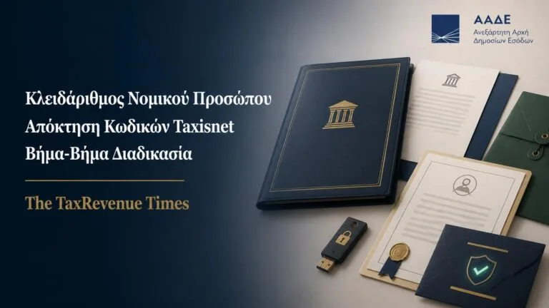 Κλειδάριθμος νομικού προσώπου και διαδικασία απόκτησης κωδικών Taxisnet από επιχείρηση μέσω ΑΑΔΕ.