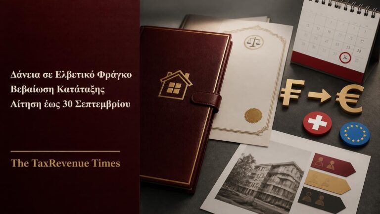 Δάνεια σε ελβετικό φράγκο και αίτηση για Βεβαίωση Κατάταξης έως 30 Σεπτεμβρίου 2026 για επιλέξιμους δανειολήπτες.