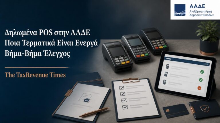 Δηλωμένα POS στην ΑΑΔΕ και έλεγχος των ενεργών τερματικών της επιχείρησης μέσω του Μητρώου POS.