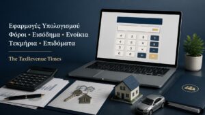 Εφαρμογές υπολογισμού φόρου επιχειρήσεων, εισοδήματος, ενοικίων, τεκμηρίων και επιδομάτων με ψηφιακό υπολογιστή και θεματικά οικονομικά στοιχεία.