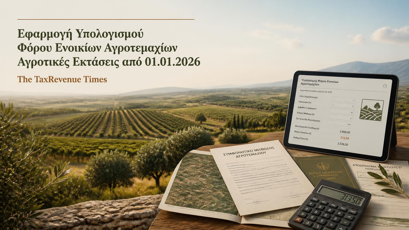 Εφαρμογή υπολογισμού φόρου ενοικίων αγροτεμαχίων