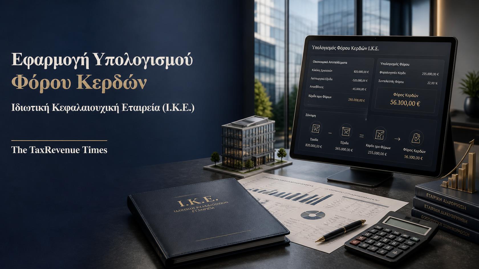 Εφαρμογή υπολογισμού φόρου κερδών ΙΚΕ