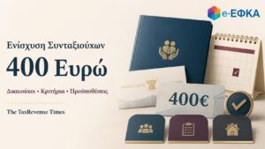 Ενίσχυση συνταξιούχων 400 ευρώ με δικαιούχους, εισοδηματικά και περιουσιακά κριτήρια και βασικές προϋποθέσεις.