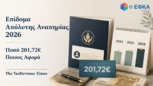 Επίδομα απόλυτης αναπηρίας 2026 με ποσό 201,72 ευρώ για συνταξιούχους με πρώτη ασφάλιση από 1 Ιανουαρίου 1993.