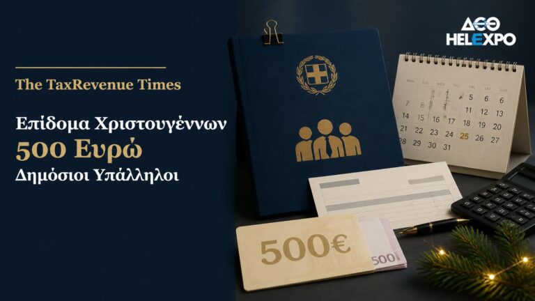 Επίδομα Χριστουγέννων 500 ευρώ για δημοσίους υπαλλήλους, με αναφορά στις ανακοινώσεις της ΔΕΘ 2026.
