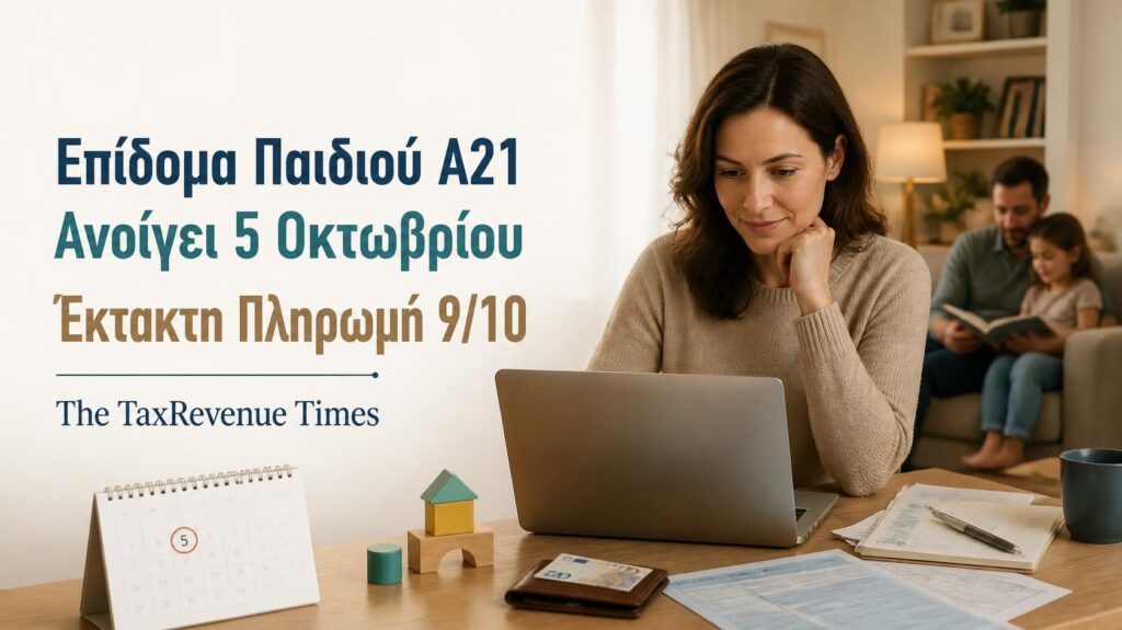 Επίδομα Παιδιού Α21 με γονέα σε ηλεκτρονική αίτηση, επαναλειτουργία της εφαρμογής στις 5 Οκτωβρίου και έκτακτη πληρωμή στις 9 Οκτωβρίου.
