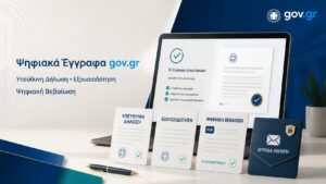 Ψηφιακά έγγραφα gov.gr για υπεύθυνη δήλωση, εξουσιοδότηση, ψηφιακή βεβαίωση εγγράφου και πρόσβαση στη Θυρίδα Πολίτη.