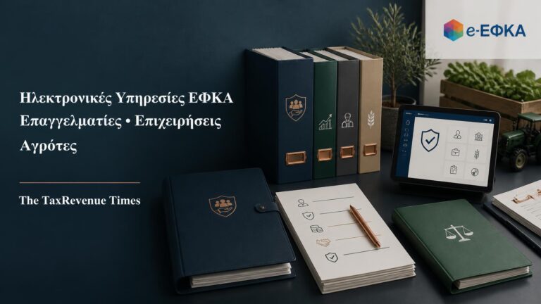 Ηλεκτρονικές υπηρεσίες ΕΦΚΑ για επαγγελματίες, επιχειρήσεις και αγρότες, με εγγραφή, εισφορές, οφειλές ΚΕΑΟ, ρυθμίσεις και ασφαλιστική ενημερότητα.