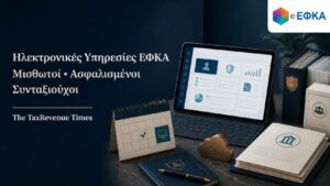 Ηλεκτρονικές υπηρεσίες ΕΦΚΑ για μισθωτούς, ασφαλισμένους και συνταξιούχους, με πρόσβαση σε ένσημα, παροχές, συντάξεις και ραντεβού.