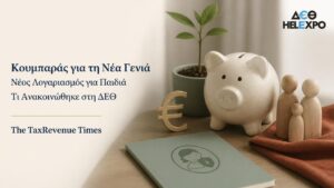 Κουμπαράς για τη Νέα Γενιά και νέος λογαριασμός αποταμίευσης για παιδιά, όπως ανακοινώθηκε στη ΔΕΘ.