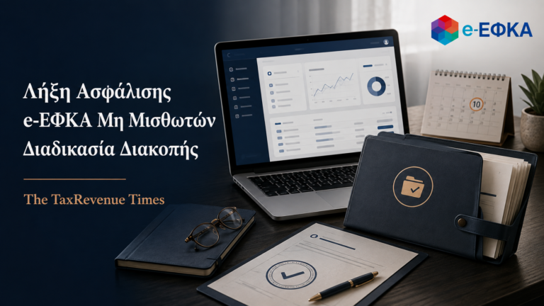 Λήξη ασφάλισης στον e-ΕΦΚΑ μη μισθωτών με διαδικασία διακοπής, προθεσμία 10 ημερών και ολοκλήρωση της ασφαλιστικής παύσης.