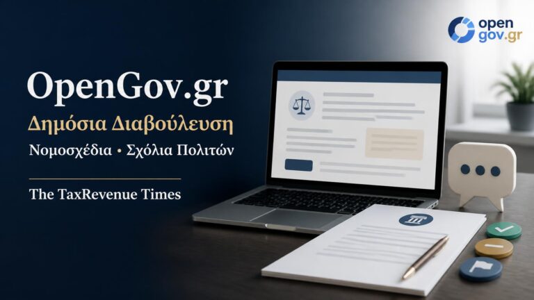 OpenGov.gr και δημόσια διαβούλευση νομοσχεδίων με ψηφιακή πλατφόρμα, σχέδιο νόμου και δυνατότητα υποβολής σχολίων από πολίτες.
