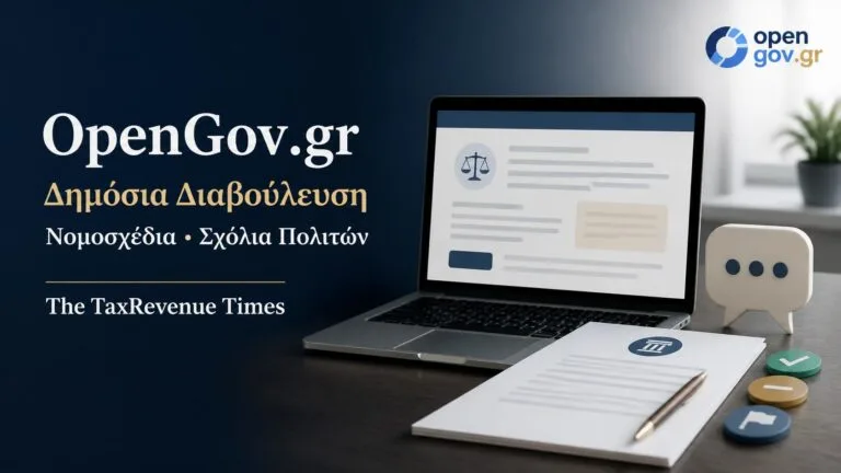OpenGov.gr και δημόσια διαβούλευση νομοσχεδίων με ψηφιακή πλατφόρμα, σχέδιο νόμου και δυνατότητα υποβολής σχολίων από πολίτες.