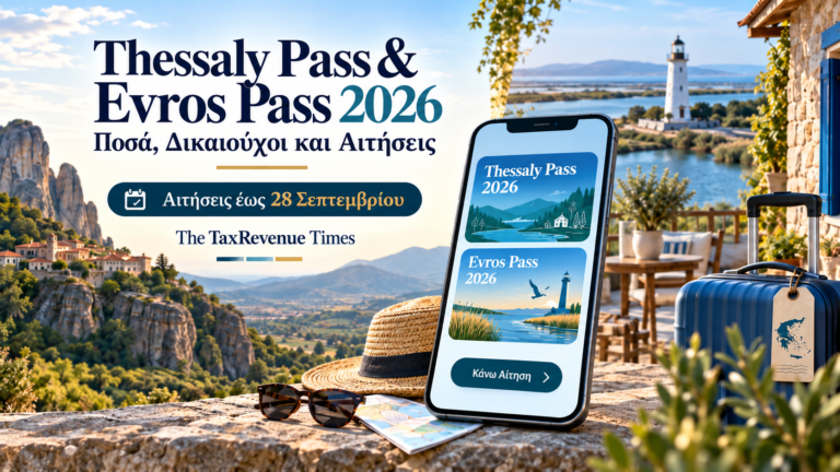 Thessaly Pass και Evros Pass 2026 με ενίσχυση για διακοπές, αιτήσεις έως 28 Σεπτεμβρίου και ψηφιακή διαδικασία υποβολής.