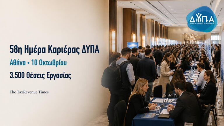 58η Ημέρα Καριέρας ΔΥΠΑ στην Αθήνα με υποψηφίους και εκπροσώπους επιχειρήσεων σε εκδήλωση για 3.500 θέσεις εργασίας.